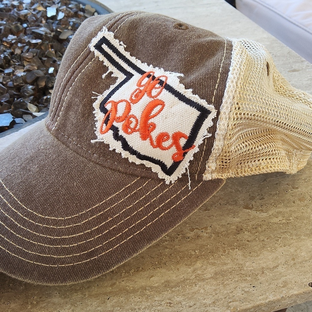 Go Pokes Brown Trucker Hat For Okloahoma State - Picture 2 of 7
